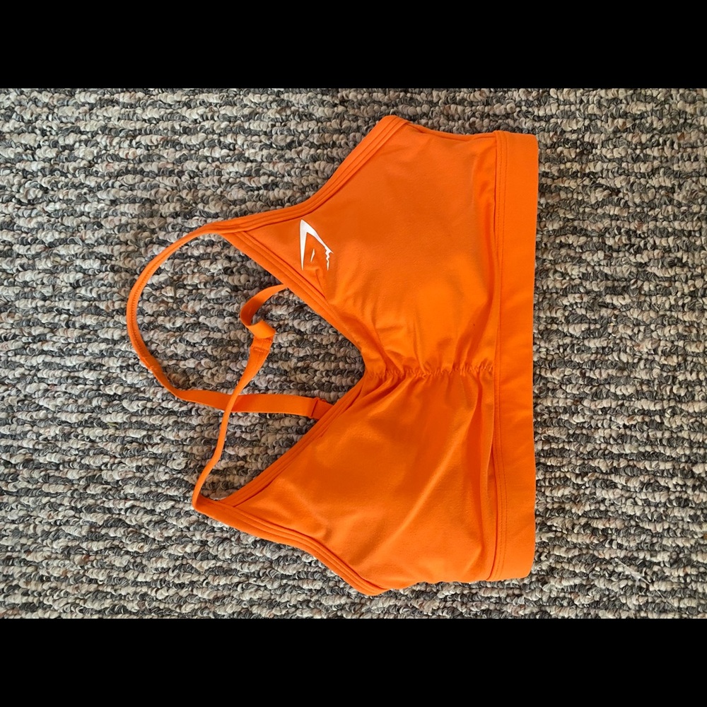 GYMSHARK XS ORANGE SPORTS-BRA NEW